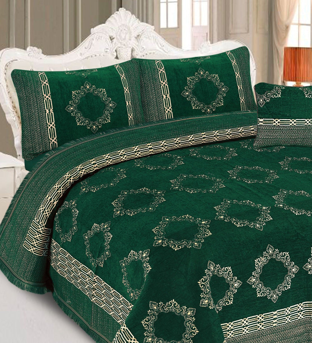 4 Pcs Velvet jecard Bedsheet Set MS-34 Bed Sheets