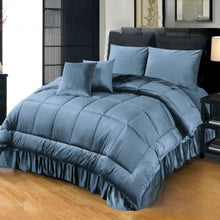 Load image into Gallery viewer, Winter 6 Pc Bridal Embossed Velvet Frill Duvet ( Razai) Set 003 Quilts &amp; Comforters