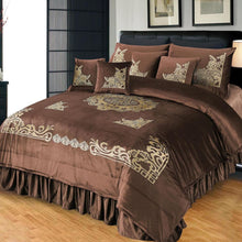 Load image into Gallery viewer, 9 Pcs Embossed Velvet Bridal Bed Set Ev - 03 Sheets