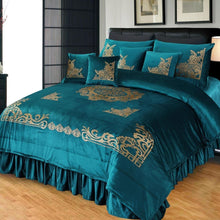 Load image into Gallery viewer, 9 Pcs Embossed Velvet Bridal Bed Set Ev - 04 Sheets