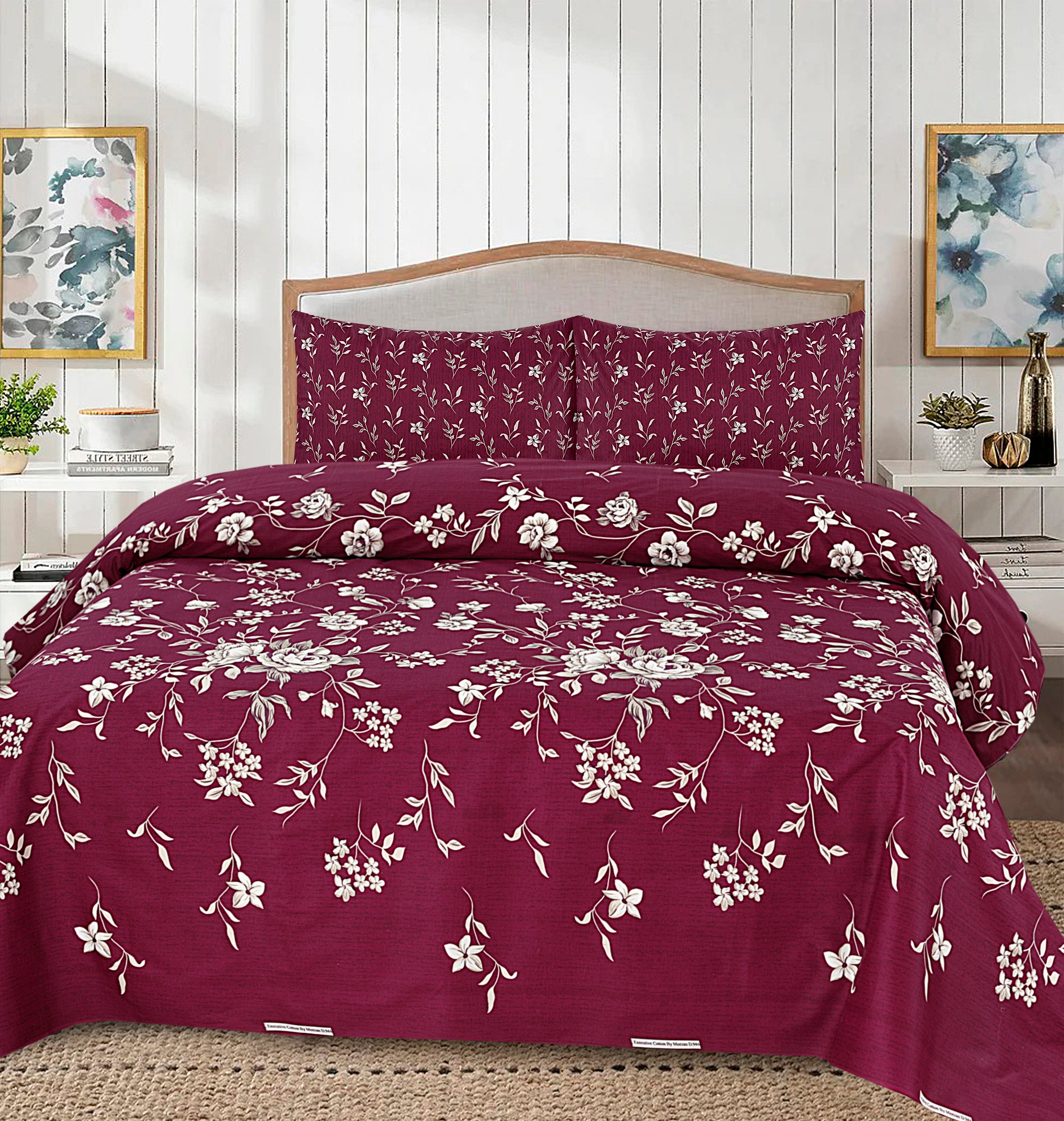 Cotton 3pc Bedsheet Set  MN-29