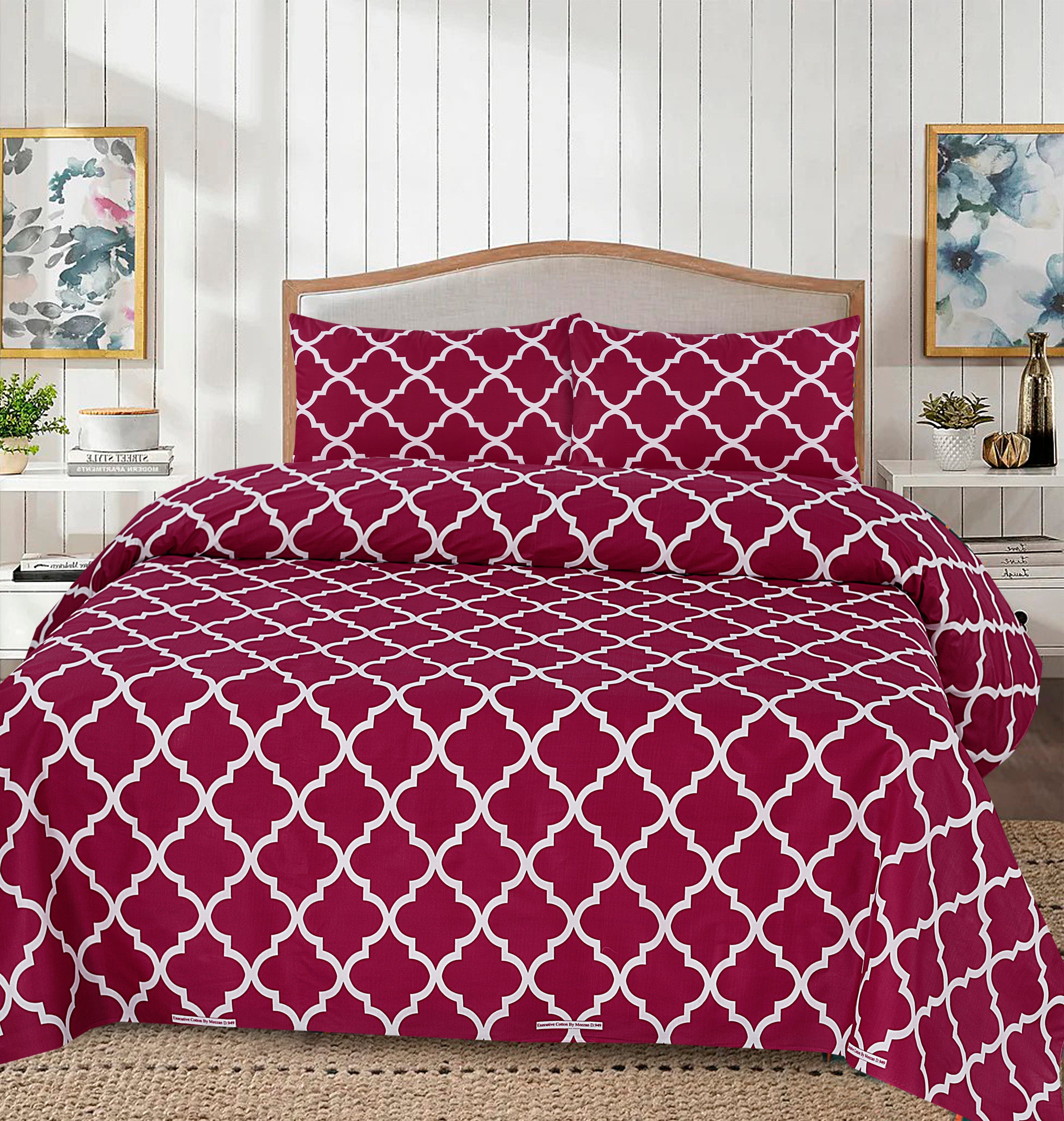 Cotton 3pc Bedsheet Set  MN-30