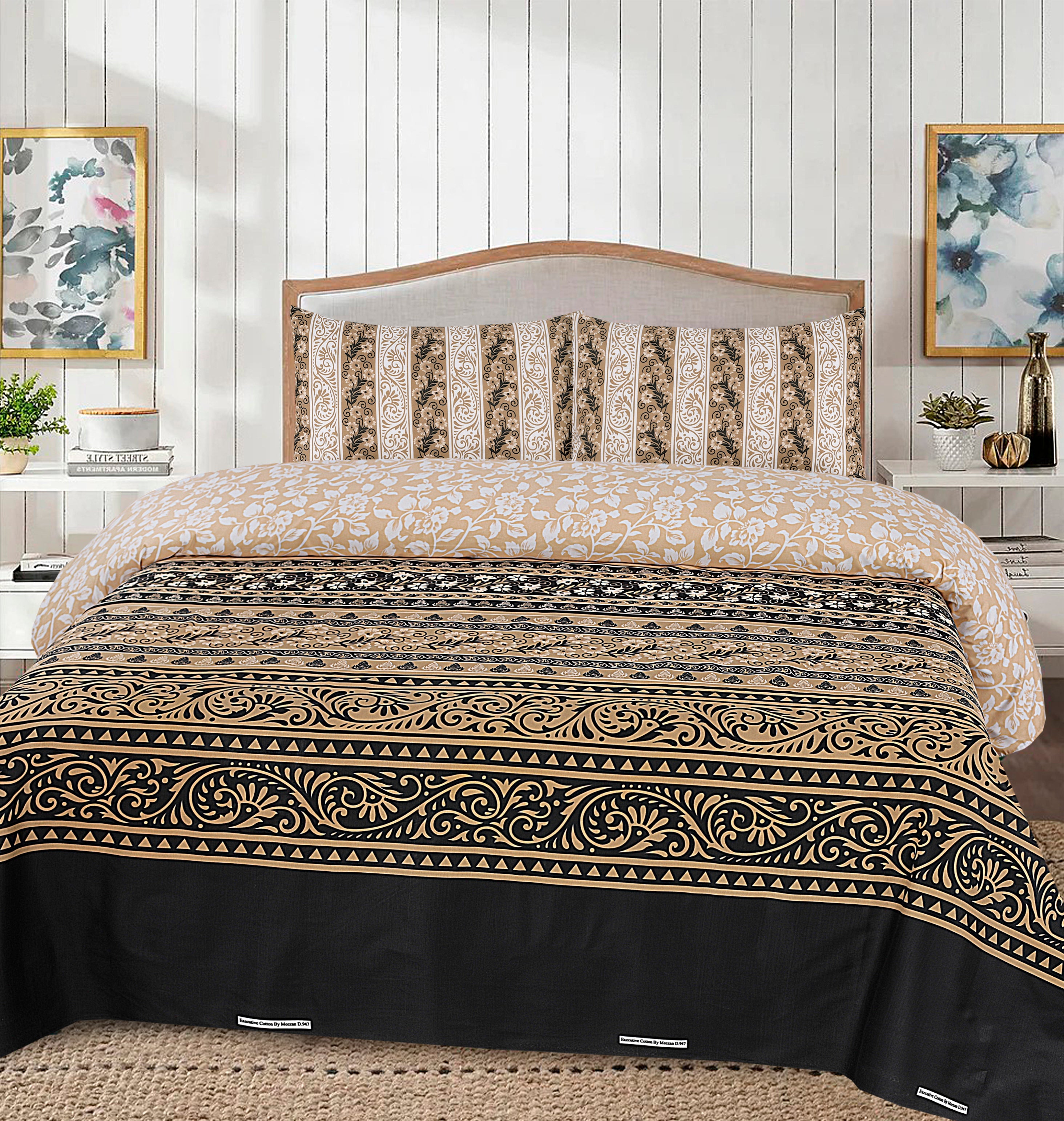 Cotton 3pc Bedsheet Set  MN-32