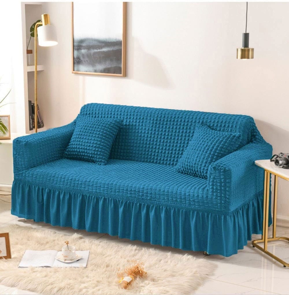 Bubble Mesh Quilted Sofa Cover﹙Light Blue ﹚