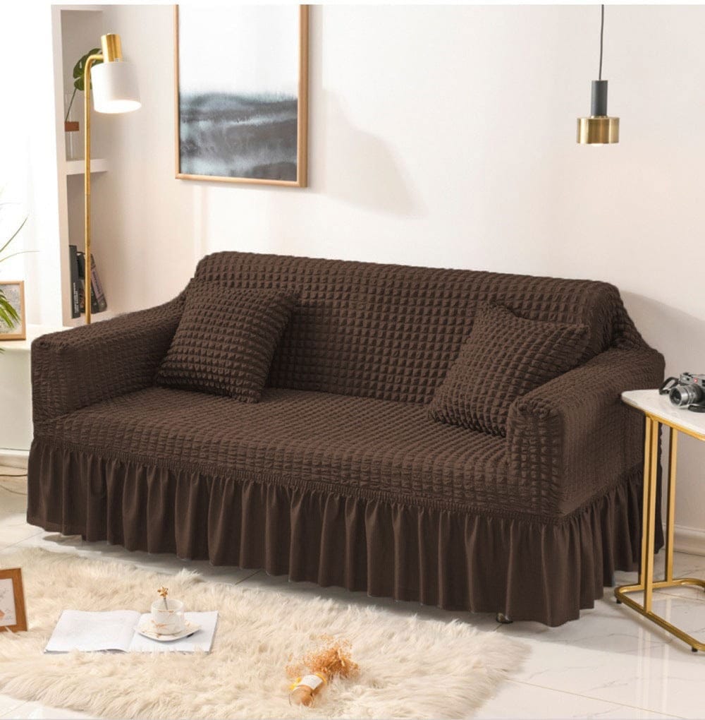 Bubble Mesh Quilted Sofa Cover﹙Chocolate﹚