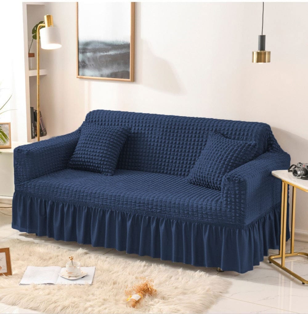 Bubble Mesh Quilted Sofa Cover﹙Blue ﹚