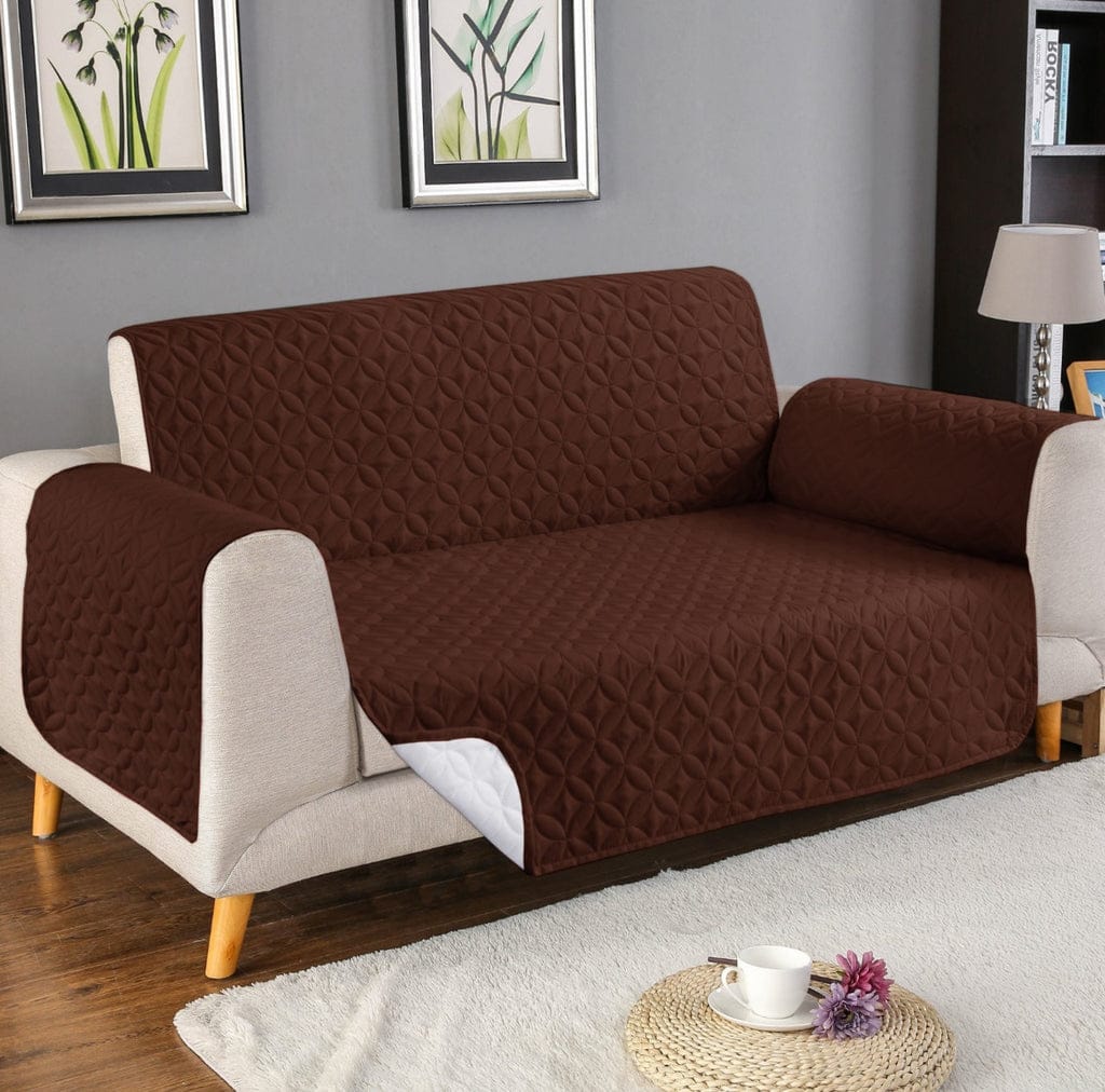 Ultrasonic Cotton Quilted Sofa Cover﹙ Brown﹚