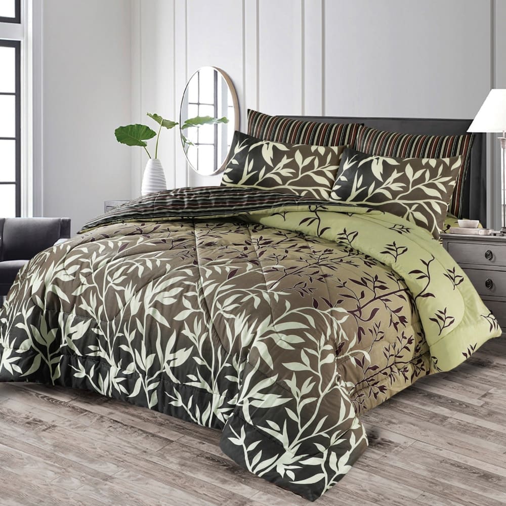 Black Tehni 7Pcs Comforter Set A - 150 Quilts & Comforters