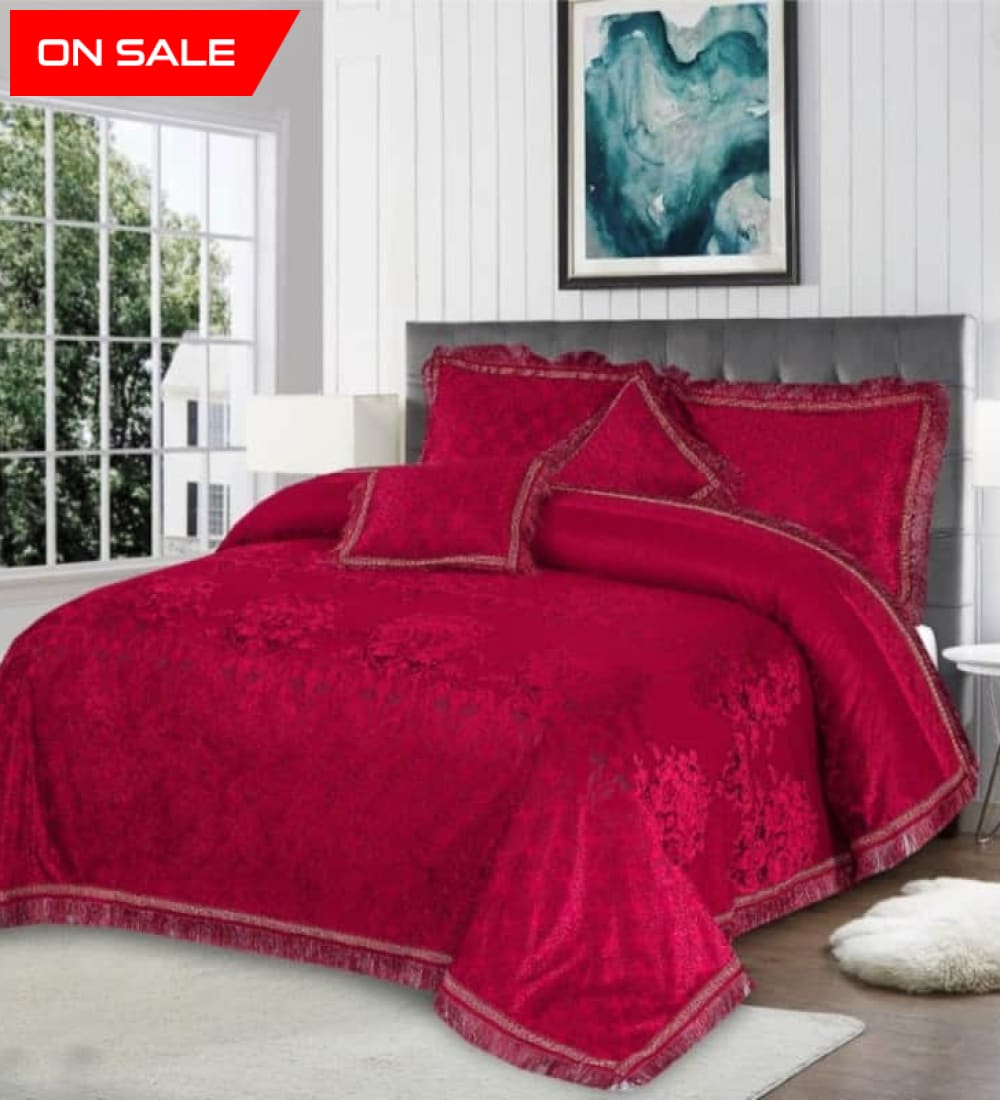 Bridal Velvet Emboss Bed Sheet Set 5 Pcs Design H12 Sheets