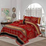 Bridal Velvet Jaccard Bed Sheet Set 4 Pcs Design AK03