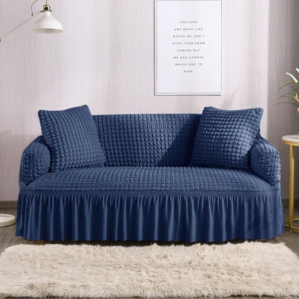 Bubble Mesh Quilted Sofa Cover﹙Blue ﹚ Quilts & Comforters