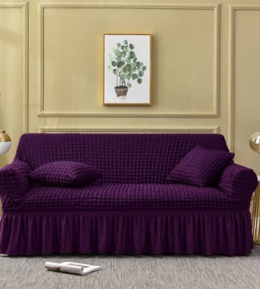 Bubble Mesh Quilted Sofa Cover﹙Purple ﹚ Quilts & Comforters