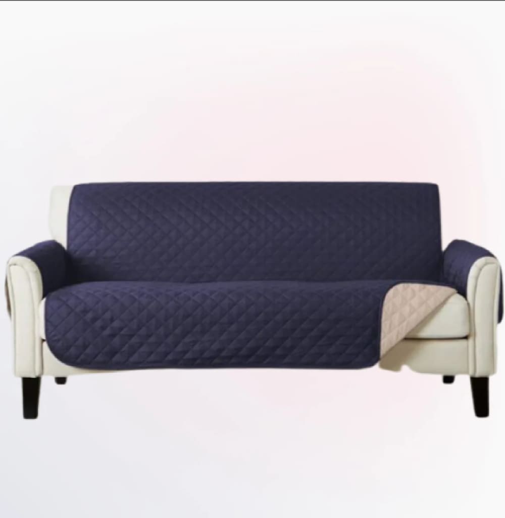 Cotton Quilted Sofa Cover﹙ Navy Blue ﹚ Quilts & Comforters