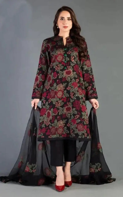 Fc Bareeze D 345 Black Eid Collection Embroidered Three Piece Lawn Apparel