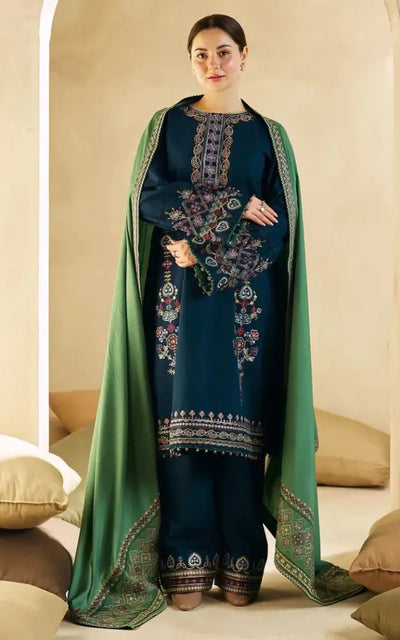 Fc Zara Shah Jhan Embroidered Lawn Three Piece Zsj - 845 Blue Apparel