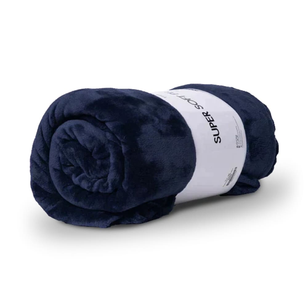 Navy Blue Microfiber Plush Blanket Quilts & Comforters