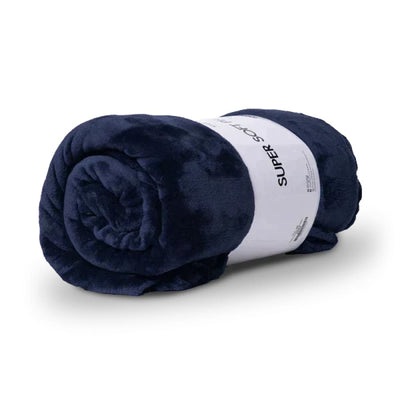 Navy Blue Microfiber Plush Blanket Quilts & Comforters