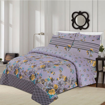 Pure Cotton Summer Cumeric Bedsheet Set N - 02﹙Premium﹚ Bed Sheets