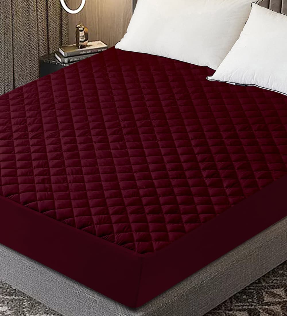 Qulited Water Proof Mattress Protector (Maroon) Bed Sheets