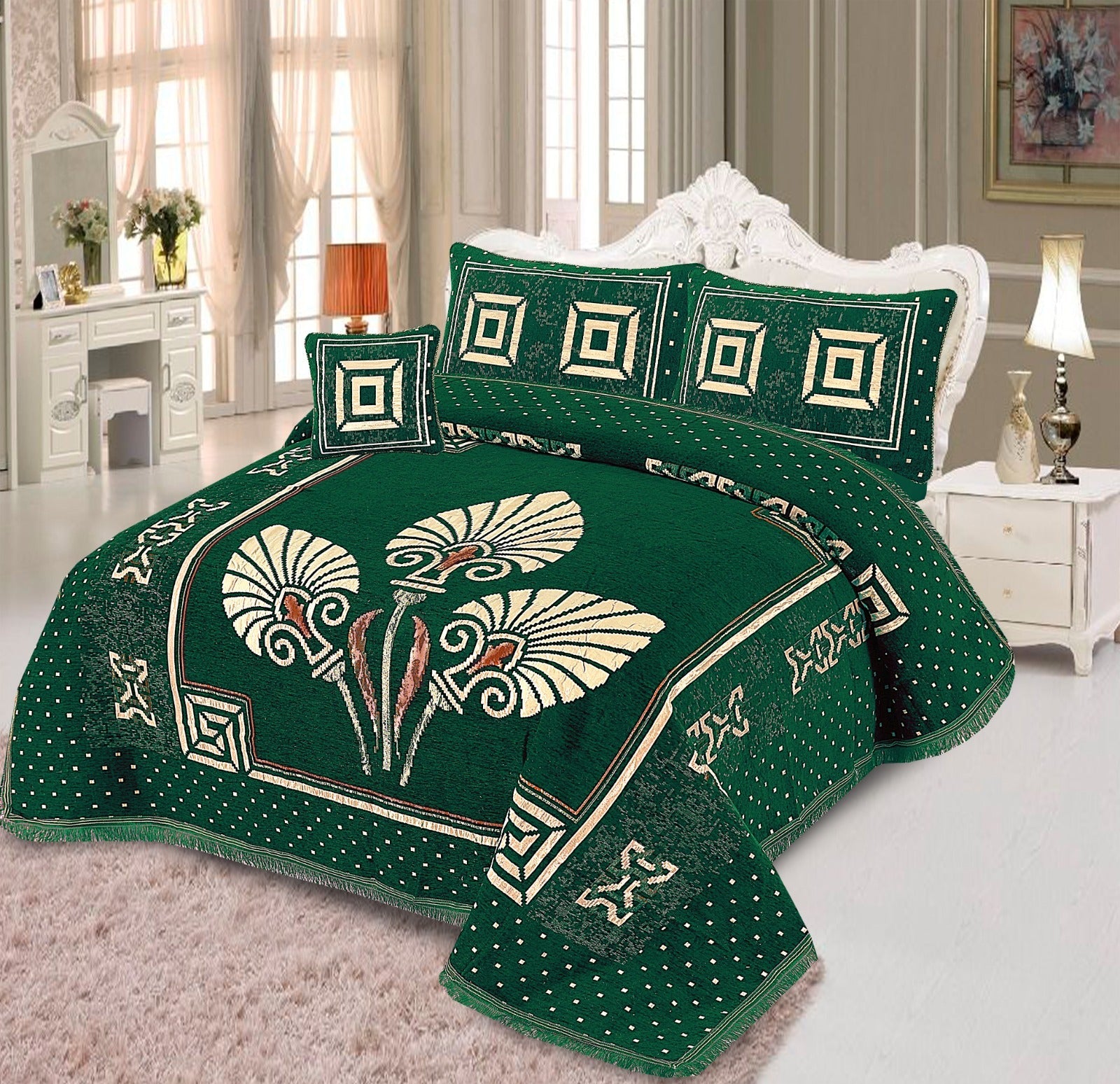 4 Pcs Velvet jecard Bedsheet Set MS-41