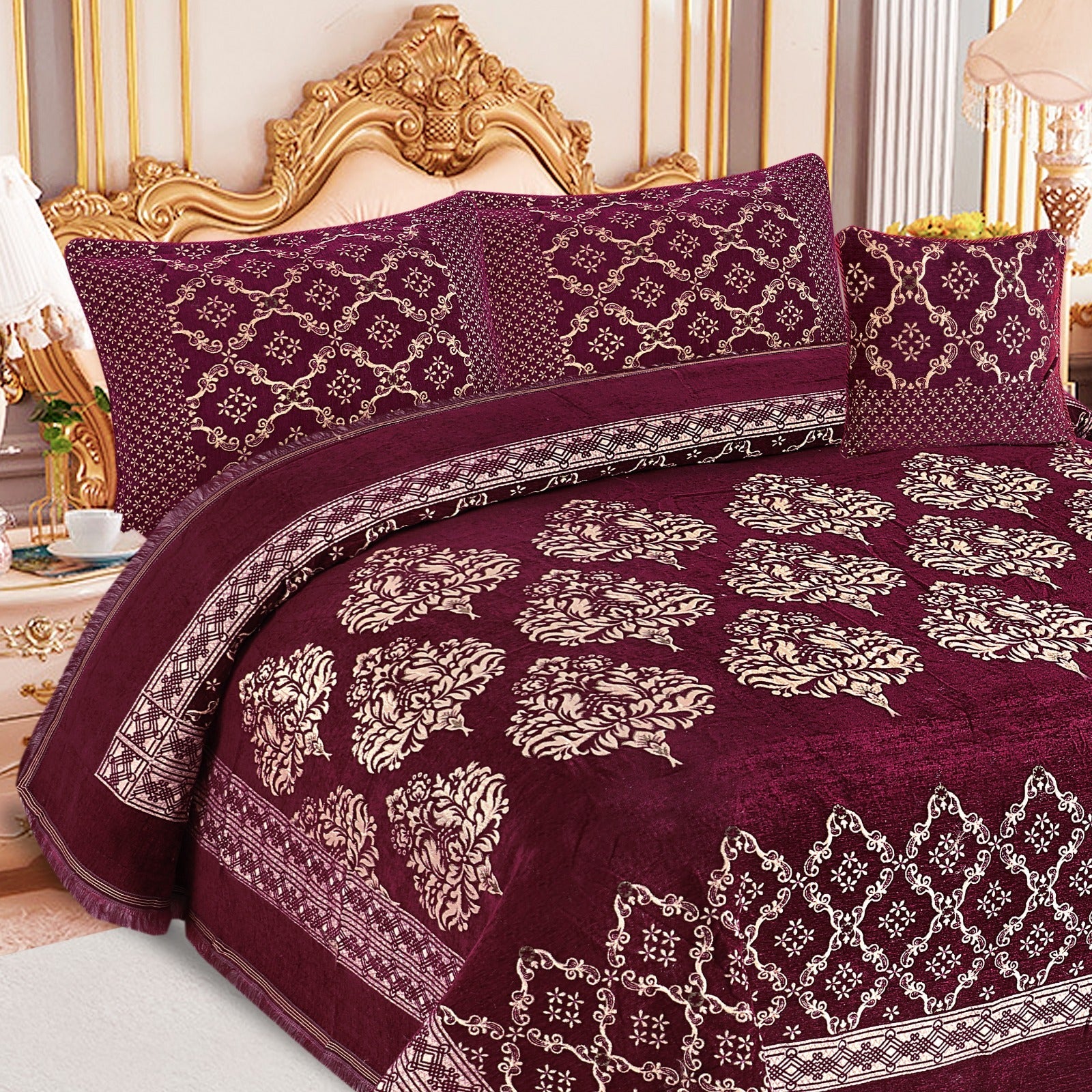 4pcs Velvet jecard Bedsheet Set MS-48