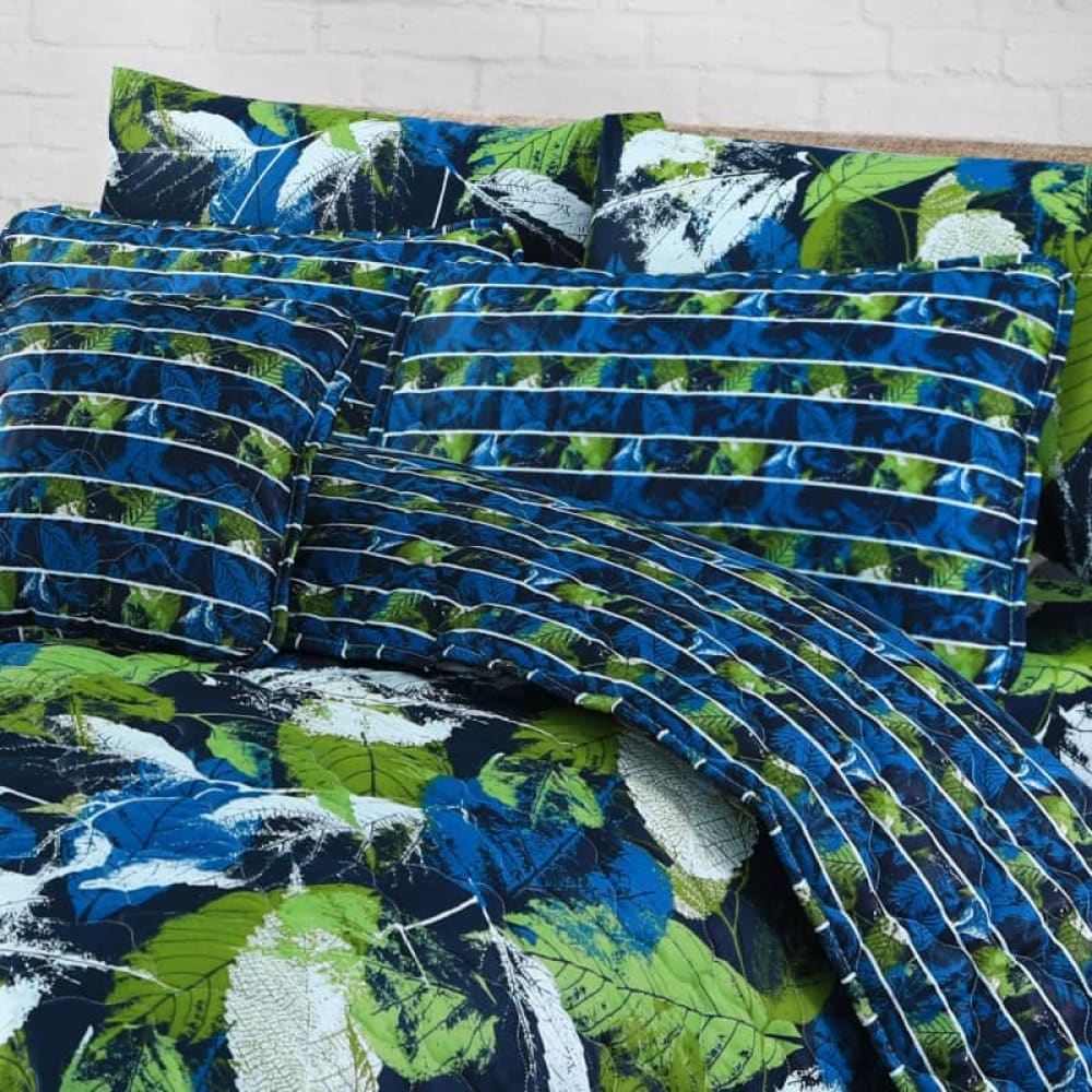 Tropical Leaf Comforter Set 7 Pcs D-801 Quilts & Comforters
