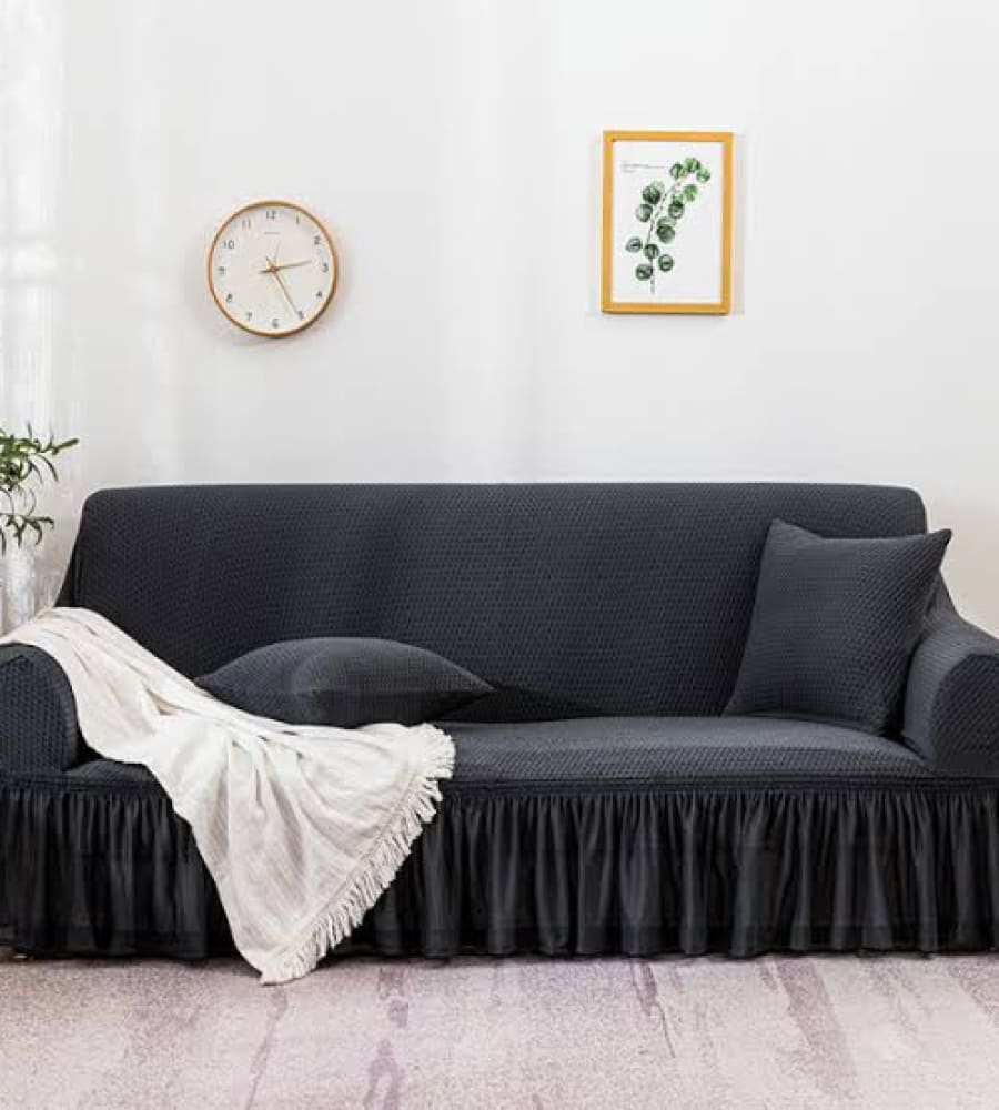 Turkish Style Sofa Cover (Black) Quilts & Comforters