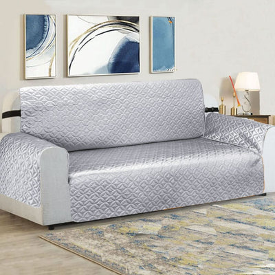 Ultrasonic Cotton Quilted Sofa Cover﹙ Silver﹚ Quilts & Comforters
