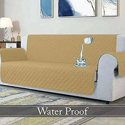 Waterproof Cotton Quilted Sofa Cover ﹙ Beige ﹚ Quilts & Comforters