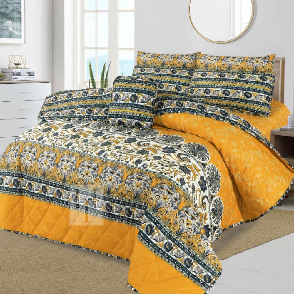 Yellow Bell Comforter Set 7 Pcs D-855. Quilts & Comforters